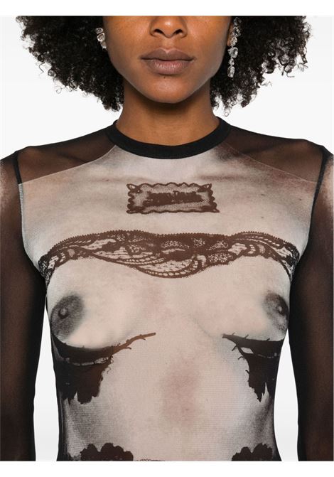 top body lace mariniere donna nero in poliammide  JEAN PAUL GAULTIER | 24/31-F-TO228-T564-000201